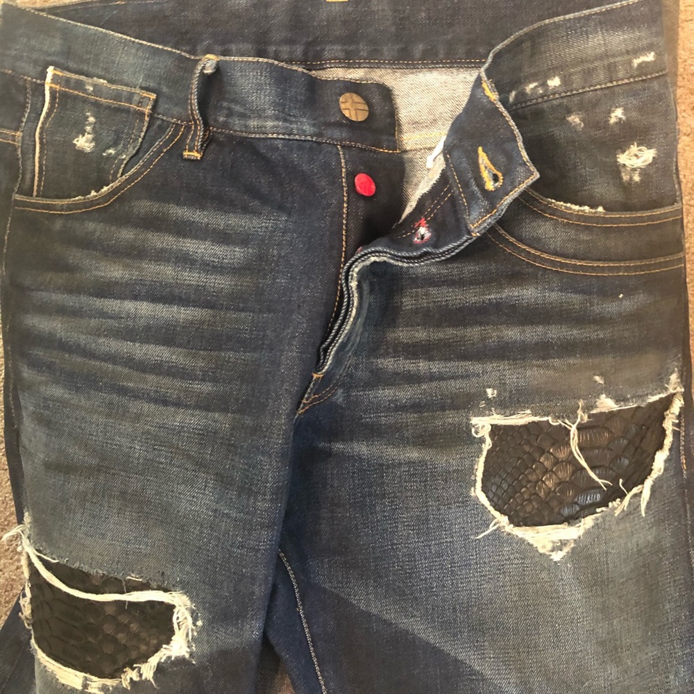 Crimson Cross Denim Jeans